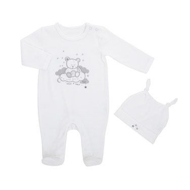 Teddy Velour Sleepsuit